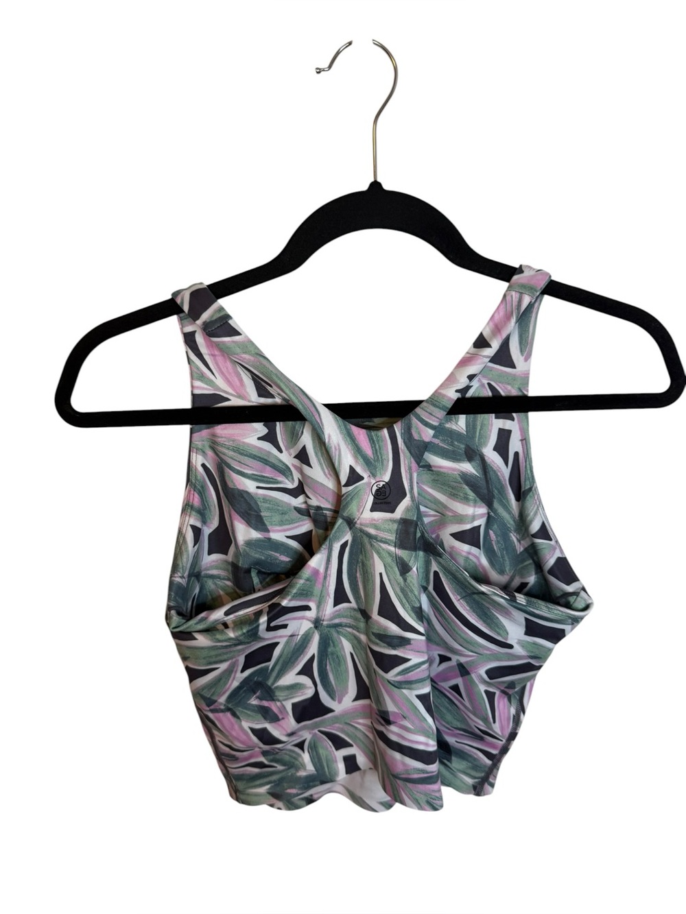 Sage Collective Tropical Floral Cropped Sports Bra Tank